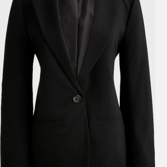 55% linen/45% cotton. Notch collar. Button closure. Welt pockets. Functional but - Picture 1 of 1